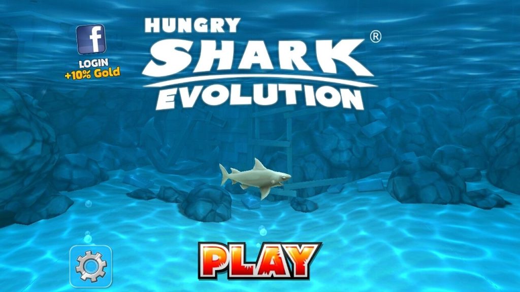 Play button in hungry shark evolution latest version mod apk